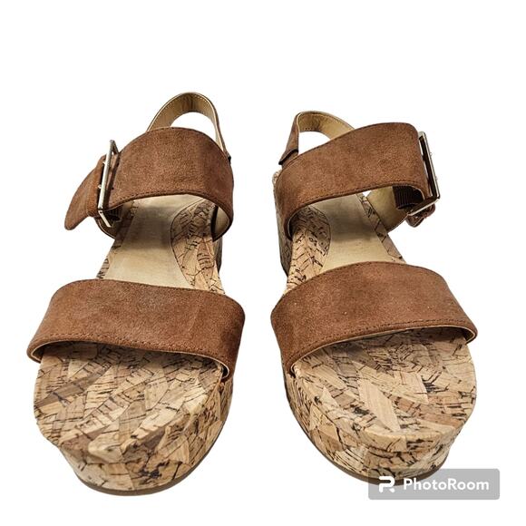 Andrew Geller "Jolene" Brown Wedge Sandals NWOT 8.5 M - Picture 5 of 10